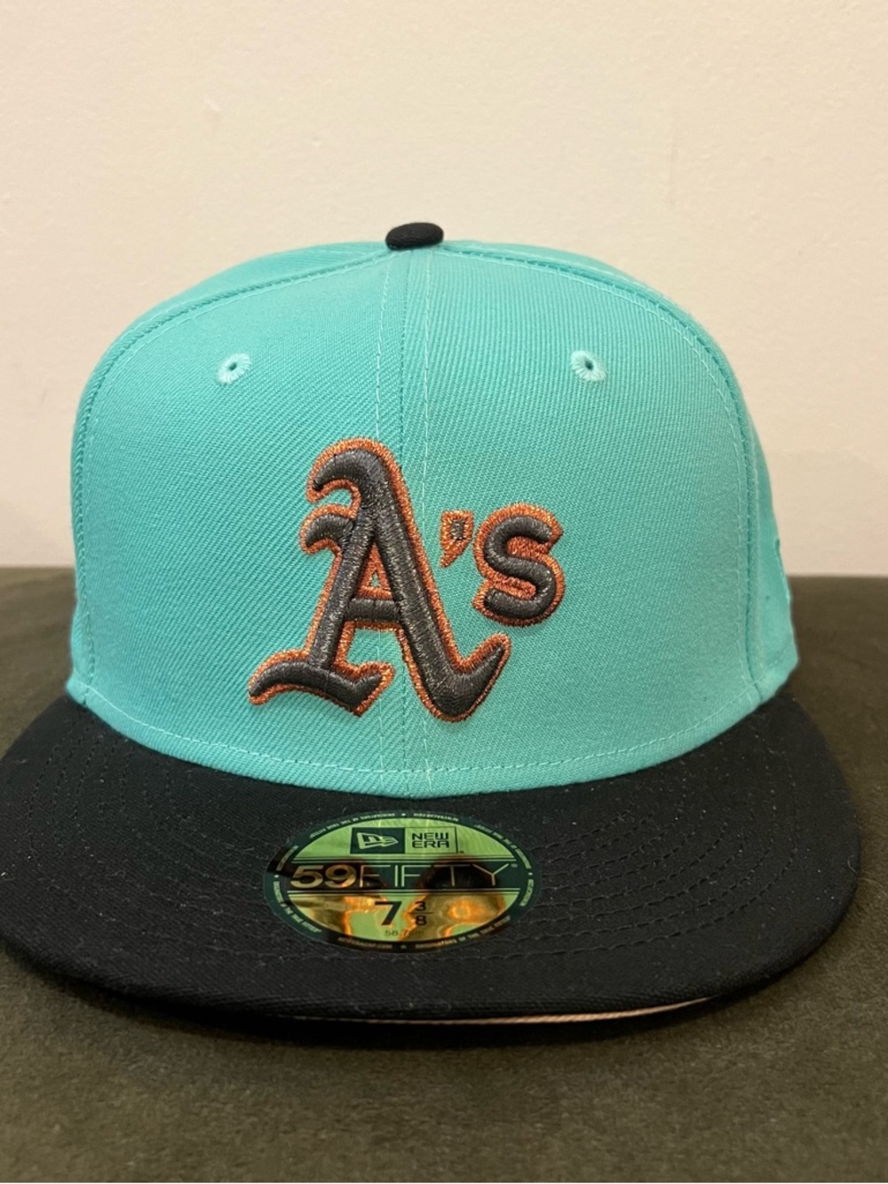 New Era Teal and Black Oakland A's Fitted 59FIFTY Cap